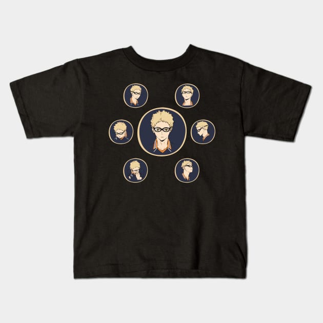 Haikyuu!! - Kei Tsukishima Kids T-Shirt by InalZ